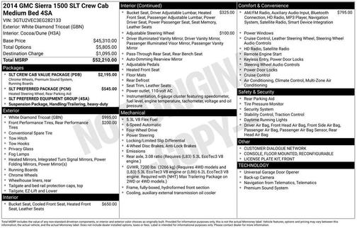 White 2014 GMC Sierra 1500 SLT