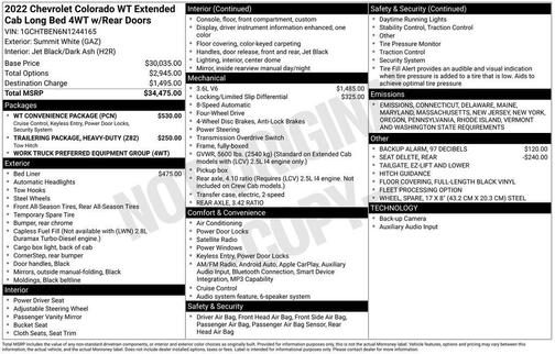 2022 Chevrolet Colorado WT