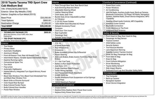 2018 Toyota Tacoma TRD Sport