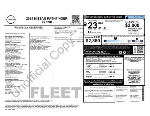 Black 2024 Nissan Pathfinder SV