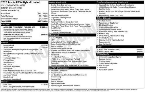 2025 Toyota RAV4 Hybrid Limited