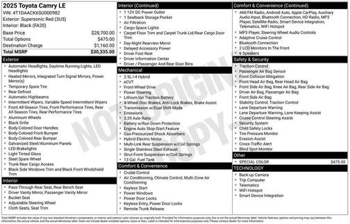 2025 Toyota Camry LE