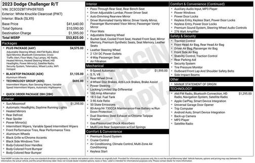 White 2023 Dodge Challenger R/T