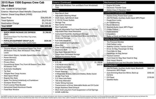 Gray 2015 RAM 1500 Tradesman/Express