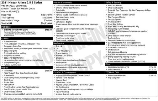 2011 Nissan Altima 2.5 S