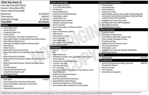 Black 2022 Kia Soul LX