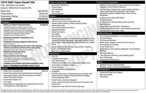 White 2018 GMC Yukon Denali