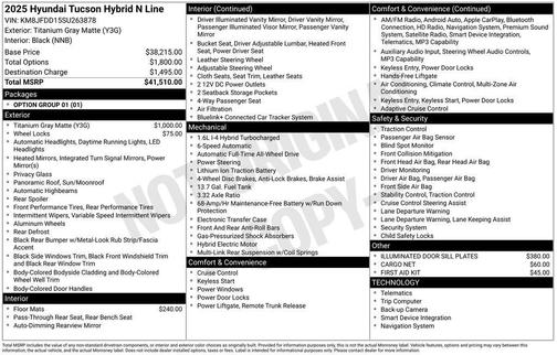 Gray 2025 Hyundai TUCSON Hybrid N Line