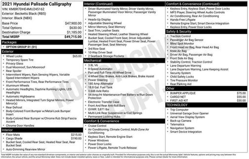 2021 Hyundai PALISADE Calligraphy
