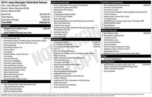 Black 2014 Jeep Wrangler Unlimited Sahara