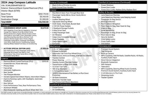 Black 2024 Jeep Compass Latitude