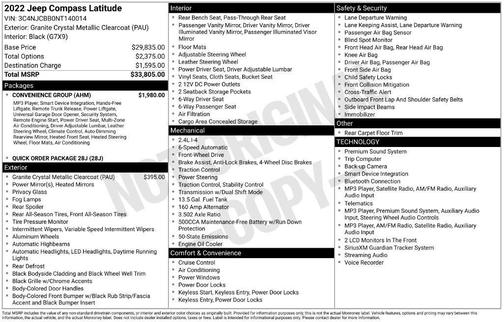 Gray 2022 Jeep Compass Latitude