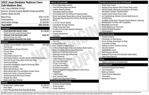 Gray 2022 Jeep Gladiator Rubicon