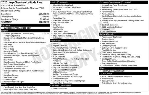 Gray 2020 Jeep Cherokee Latitude Plus