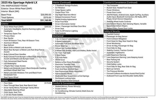 2025 Kia Sportage Hybrid LX