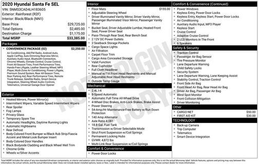 Green 2020 Hyundai SANTA FE 2.4 SEL