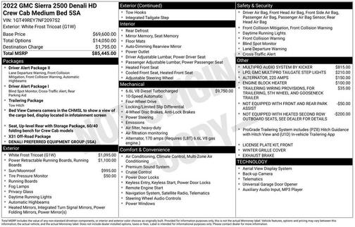 White 2022 GMC Sierra 2500 Denali