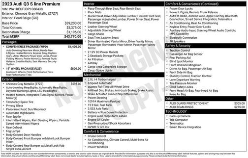 Chronos Gray Metallic 2023 Audi Q3 45 S line Premium
