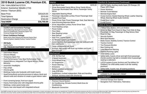 Gray 2010 Buick Lucerne CXL Premium