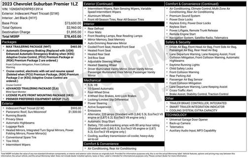 White 2023 Chevrolet Suburban Premier