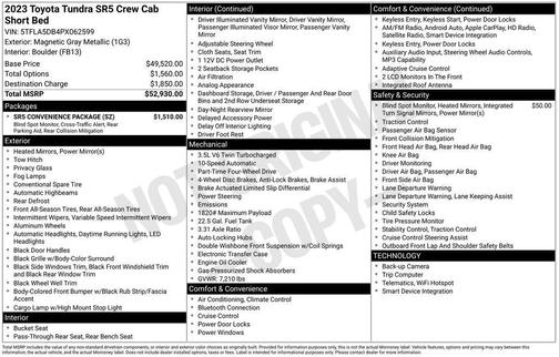 Gray 2023 Toyota Tundra SR5