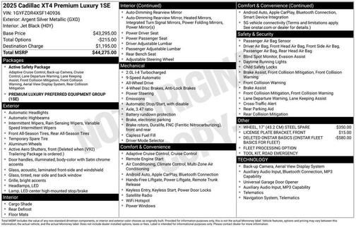 2025 Cadillac XT4 Premium Luxury