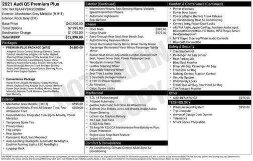 Manhattan Gray Metallic 2021 Audi Q5 40 Premium Plus