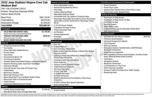 Gray 2022 Jeep Gladiator Mojave