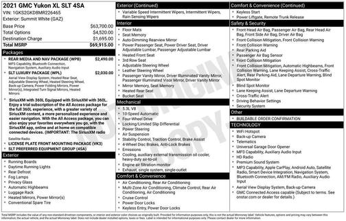 White 2021 GMC Yukon XL SLT
