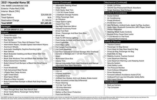 2021 Hyundai KONA SE