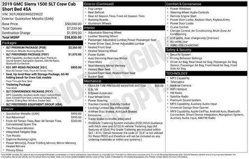 Gray 2019 GMC Sierra 1500 SLT
