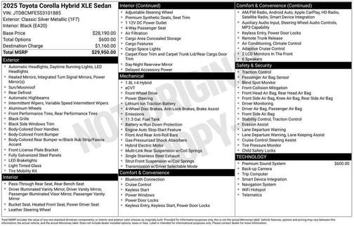 2025 Toyota Corolla Hybrid XLE