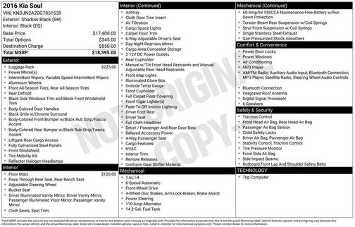 Black 2016 Kia Soul Base