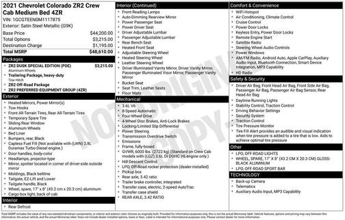 Gray 2021 Chevrolet Colorado ZR2