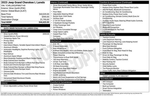 Silver 2023 Jeep Grand Cherokee L Laredo
