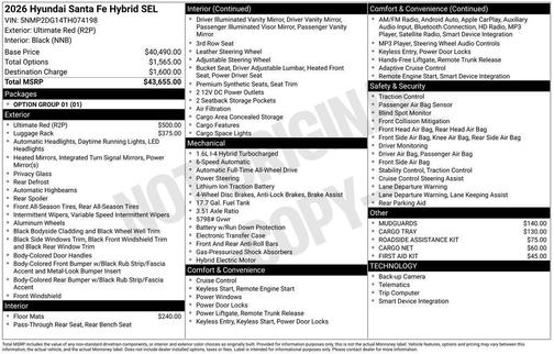 2026 Hyundai SANTA FE HEV SEL