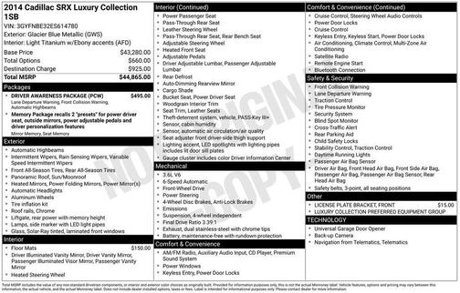 2014 Cadillac SRX Luxury Collection