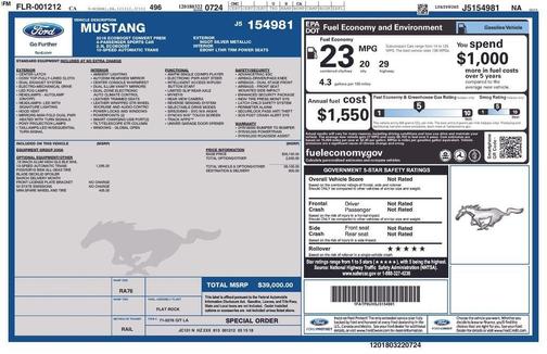 Silver 2018 Ford Mustang EcoBoost Premium