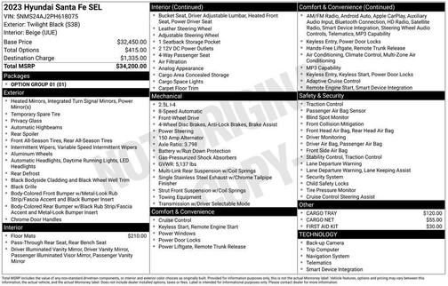 Black 2023 Hyundai SANTA FE SEL