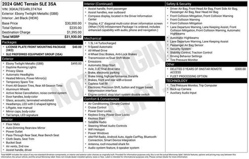 Black 2024 GMC Terrain SLE