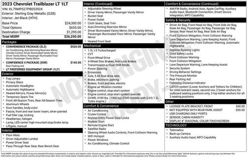 Gray 2023 Chevrolet Trailblazer LT
