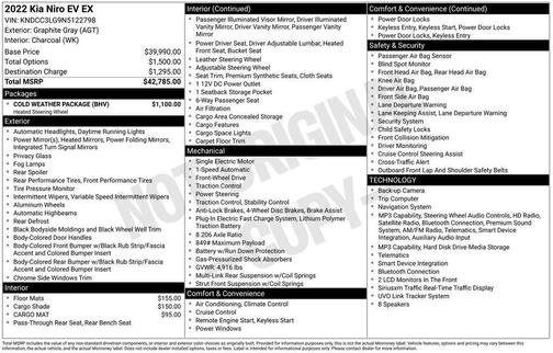 Gray 2022 Kia Niro EV EX