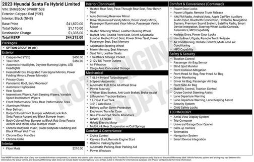 Red 2023 Hyundai SANTA FE HEV Limited