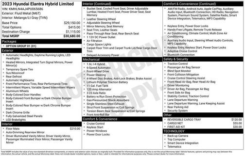 Silver 2023 Hyundai ELANTRA HEV Limited