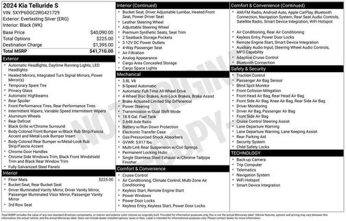 Silver 2024 Kia Telluride S
