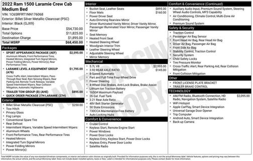 Silver 2022 RAM 1500 Laramie
