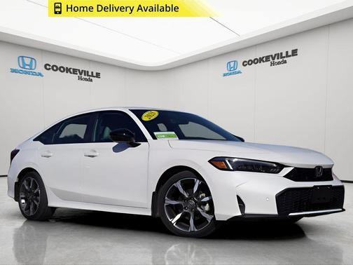 Platinum White Pearl 2025 Honda Civic Hybrid Sport