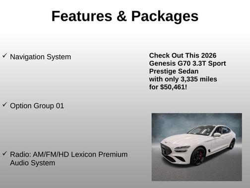 Uyuni White 2026 Genesis G70 3.3T Sport Prestige