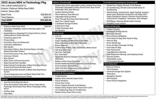 2025 Acura MDX Technology Package