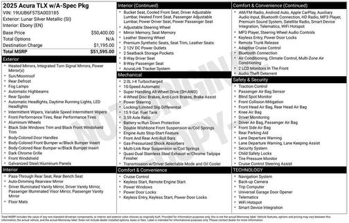 2025 Acura TLX A-Spec